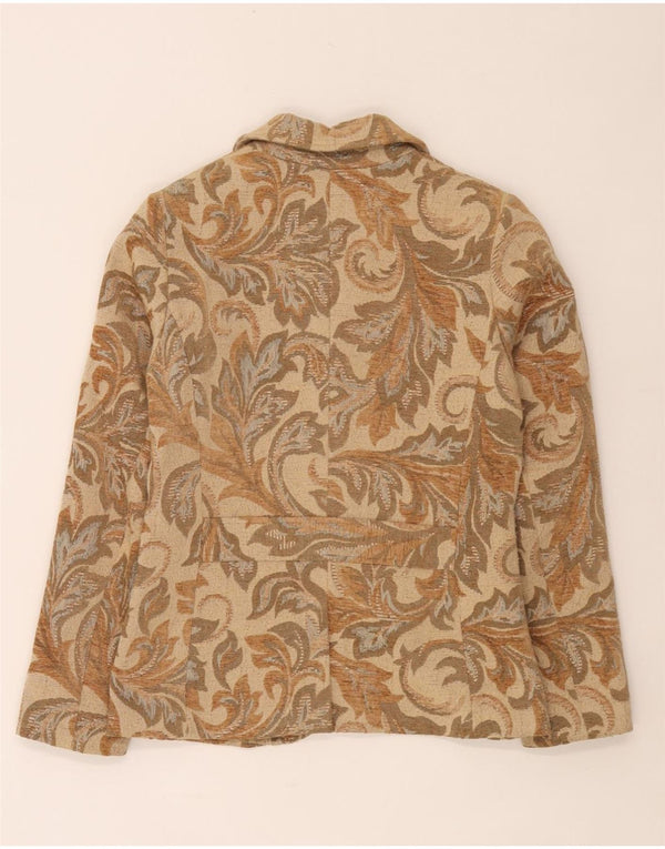 Giacca blazer a 3 bottoni da donna Nienhaus UK 19 XL Beige Paisley Viscosa