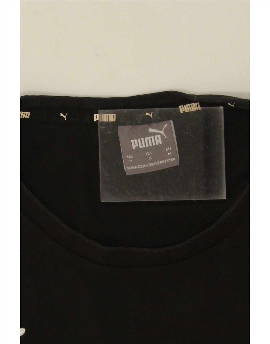 T-shirt da uomo Puma Top in cotone nero medio