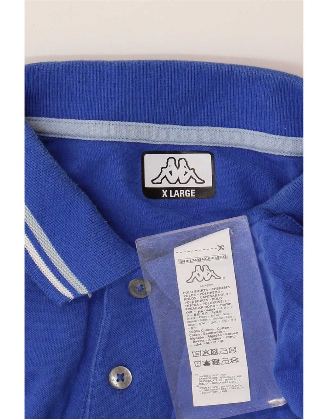 Polo Kappa Uomo XL Cotone Blu