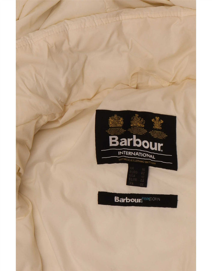 Giacca imbottita con cappuccio da donna Barbour UK 16 grande bianca