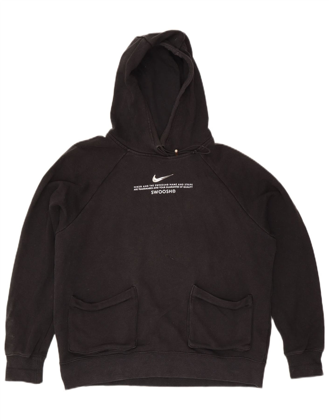 Felpa con cappuccio oversize con grafica Swoosh da donna Nike UK 14 medio nero