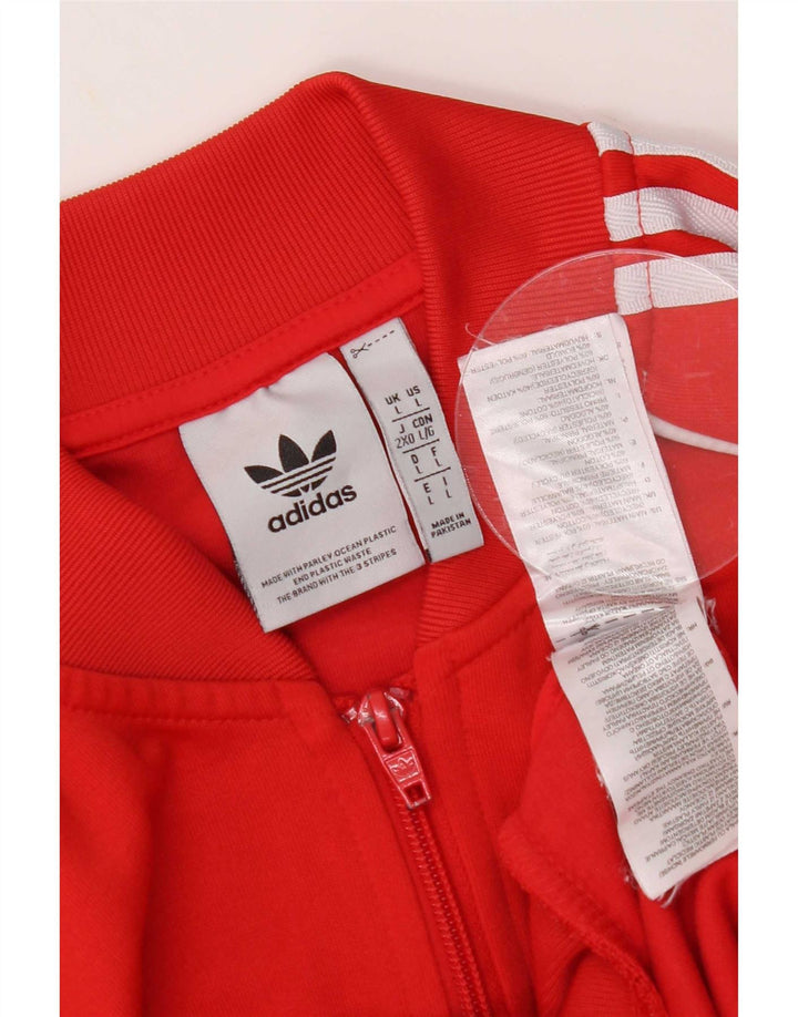 Giacca da ginnastica da uomo Adidas Large rossa in cotone