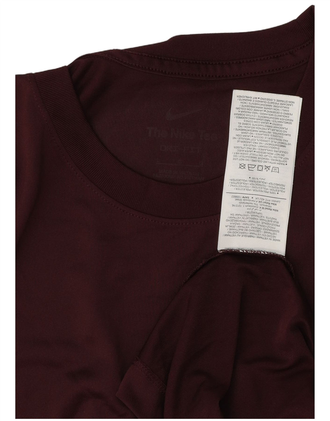 T-shirt Nike Dri Fit da uomo, taglia grande, in poliestere bordeaux