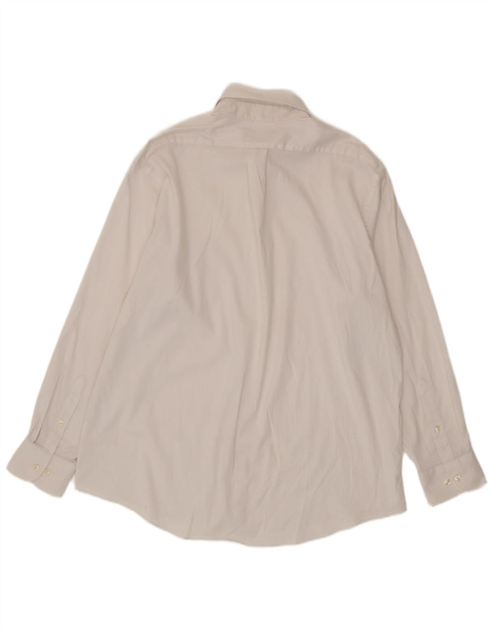 Camicia da uomo vestibilità regolare Chaps taglia 17 1/2 grande cotone bianco