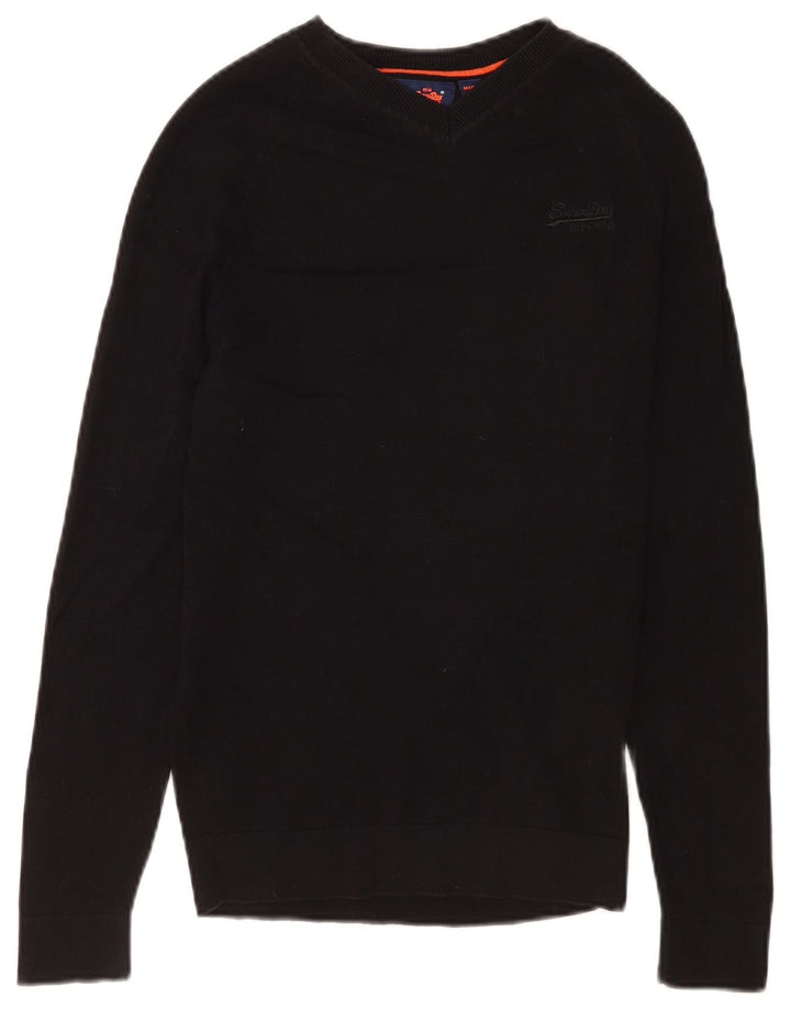 Maglione da uomo con scollo a V Superdry XS in cotone nero