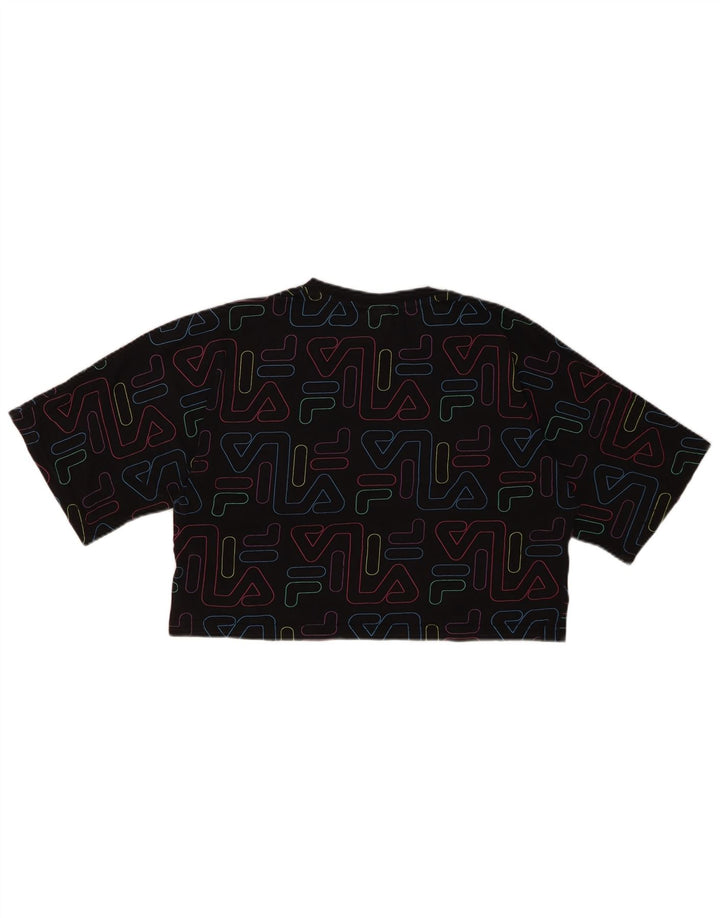 T-shirt corta con grafica FILA per ragazze 15-16 anni in cotone nero