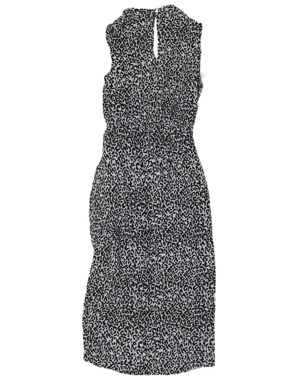 Abito lungo senza maniche da donna OASIS UK 10 Piccolo poliestere con stampa animalier blu