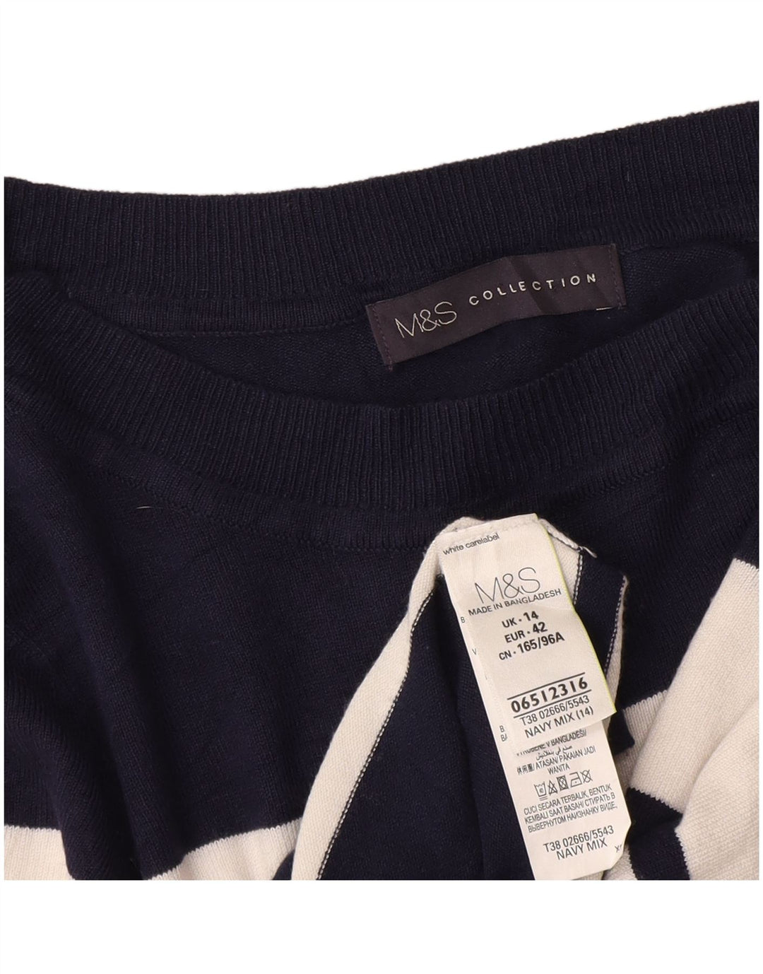 Maglione maglione girocollo da donna Marks & Spencer UK 14 blu navy medio