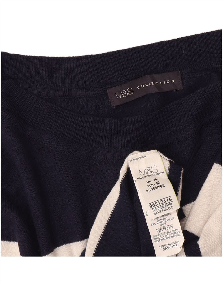 Maglione maglione girocollo da donna Marks & Spencer UK 14 blu navy medio