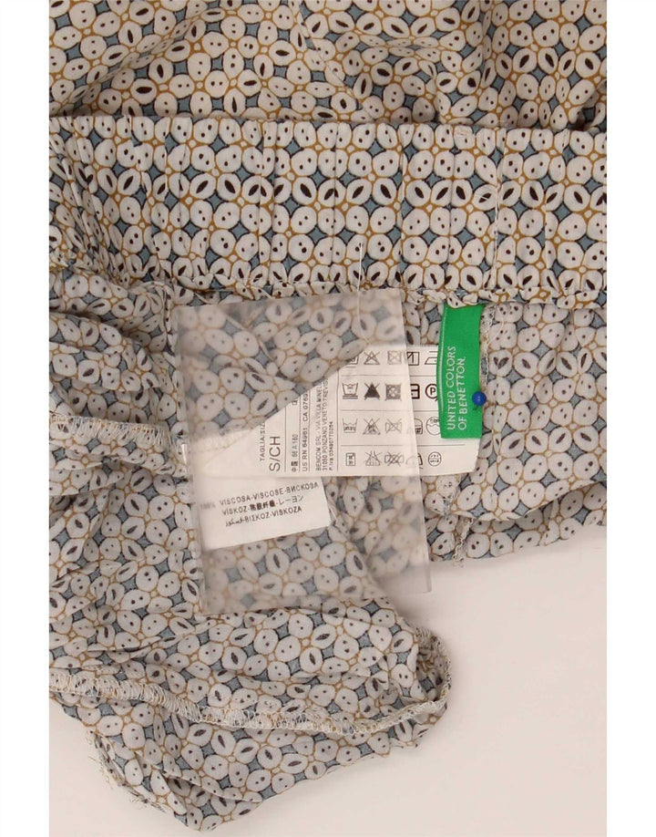 Pantaloni casual da donna Benetton piccoli W30 L29 multicolore geometrico