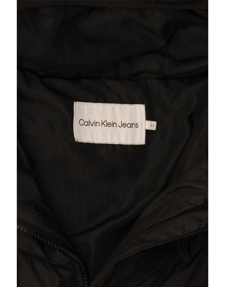 Cappotto imbottito con cappuccio da donna Calvin Klein UK 14 medio poliestere nero