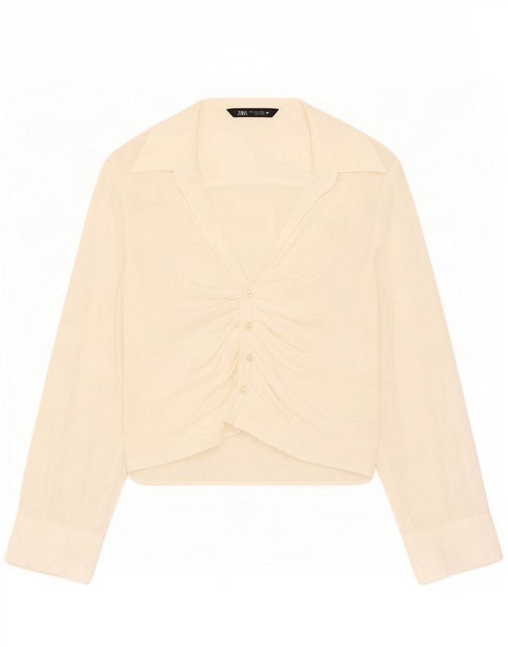 Camicetta da donna Zara UK 10 piccola in modal bianco sporco