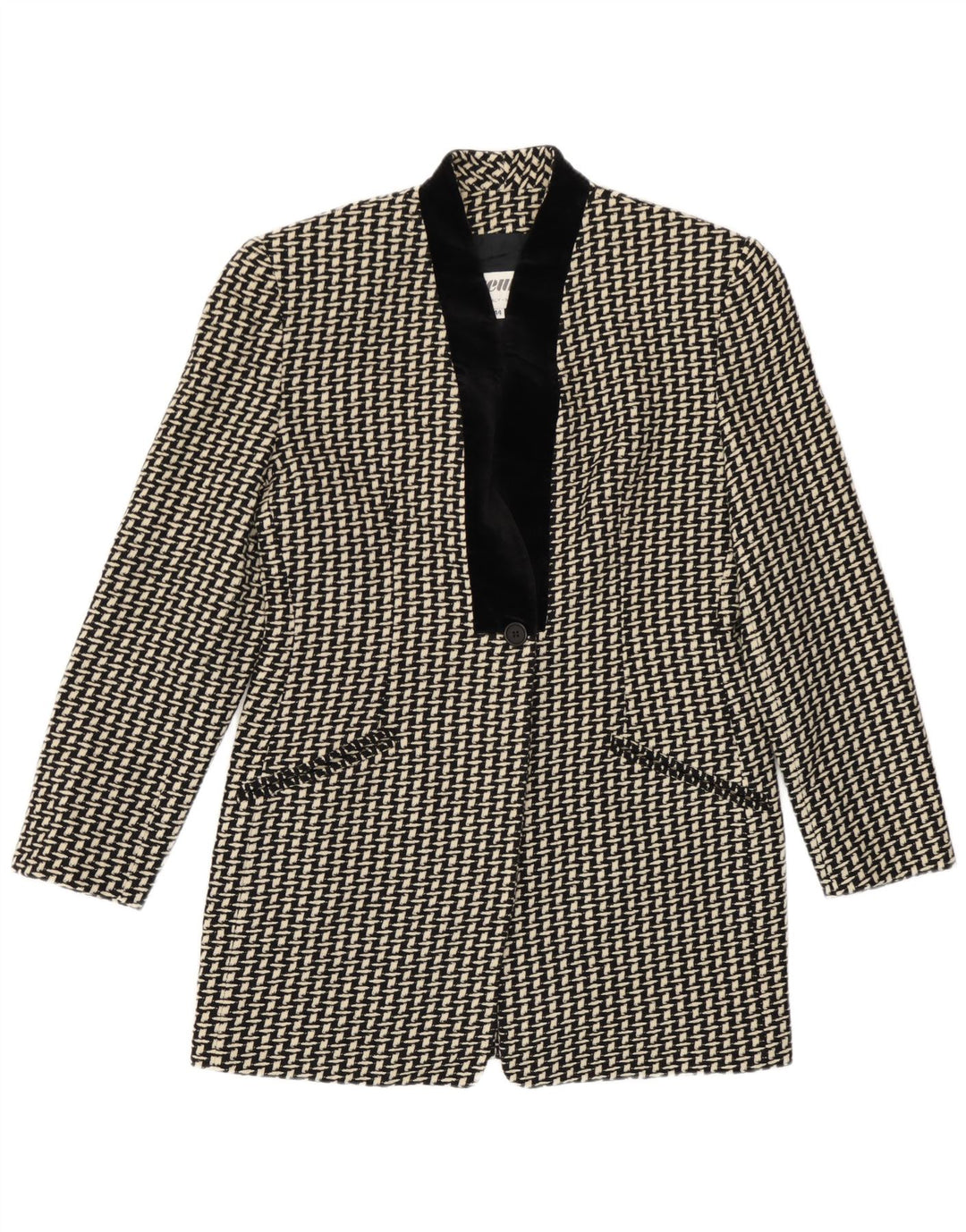 Giacca blazer da donna con motivo astratto lungo Erreuno IT 44 medio nero
