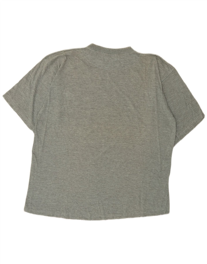 T-shirt da uomo vintage top grande grigio chiazzato