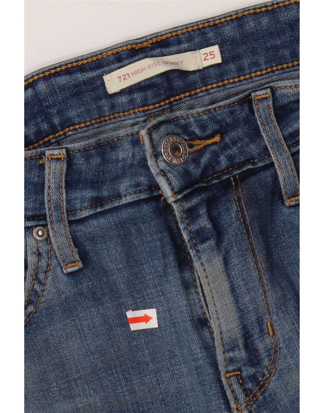 LEVI'S Jeans skinny a vita alta 721 da donna W25 L30 cotone blu