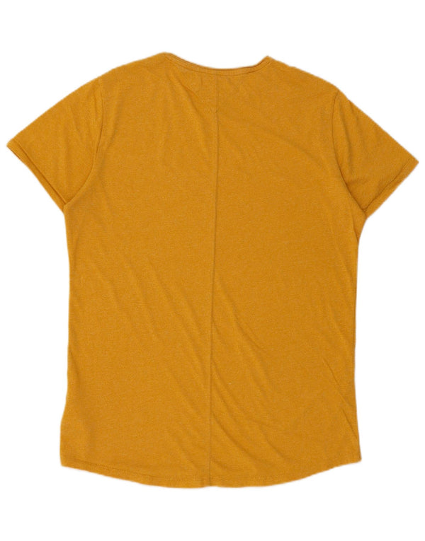 T-shirt da uomo Tommy Hilfiger Top piccola in cotone chiazzato giallo