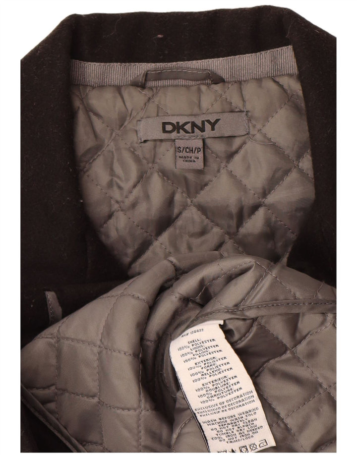 Cappotto da marinaio da donna Dkny UK 10 piccolo poliestere color block nero