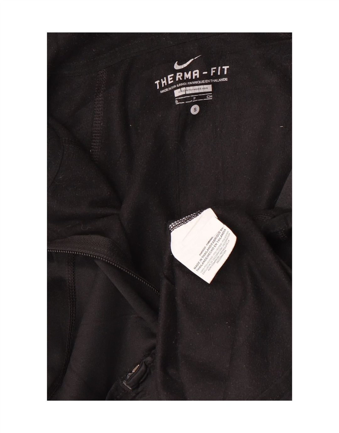 Felpa con cappuccio e zip Nike Therma-Fit da uomo, piccola, in poliestere nero