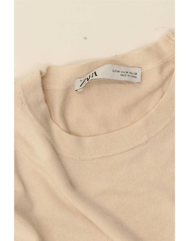 Maglione maglione girocollo da donna Zara UK 12 Beige medio