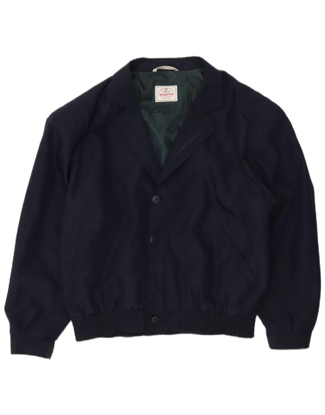 Giubbotto bomber da uomo Wampum UK 42 XL viscosa blu navy
