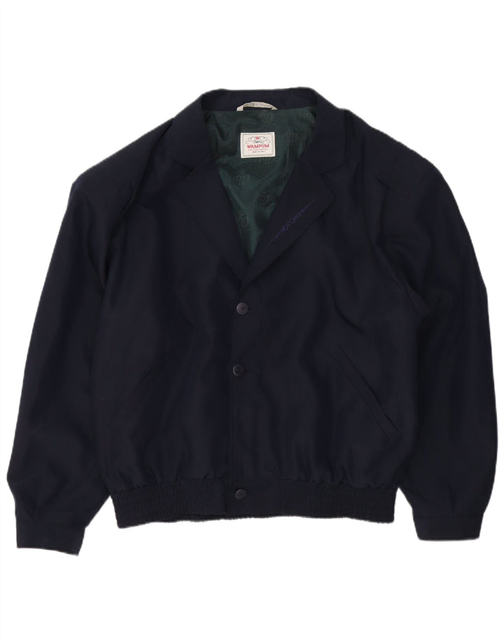 Giubbotto bomber da uomo Wampum UK 42 XL viscosa blu navy