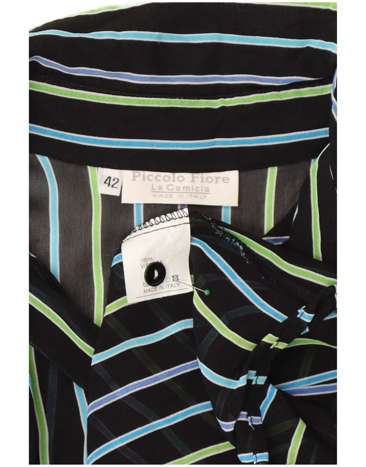 Camicetta trasparente da donna vintage IT 42 a righe nere medie