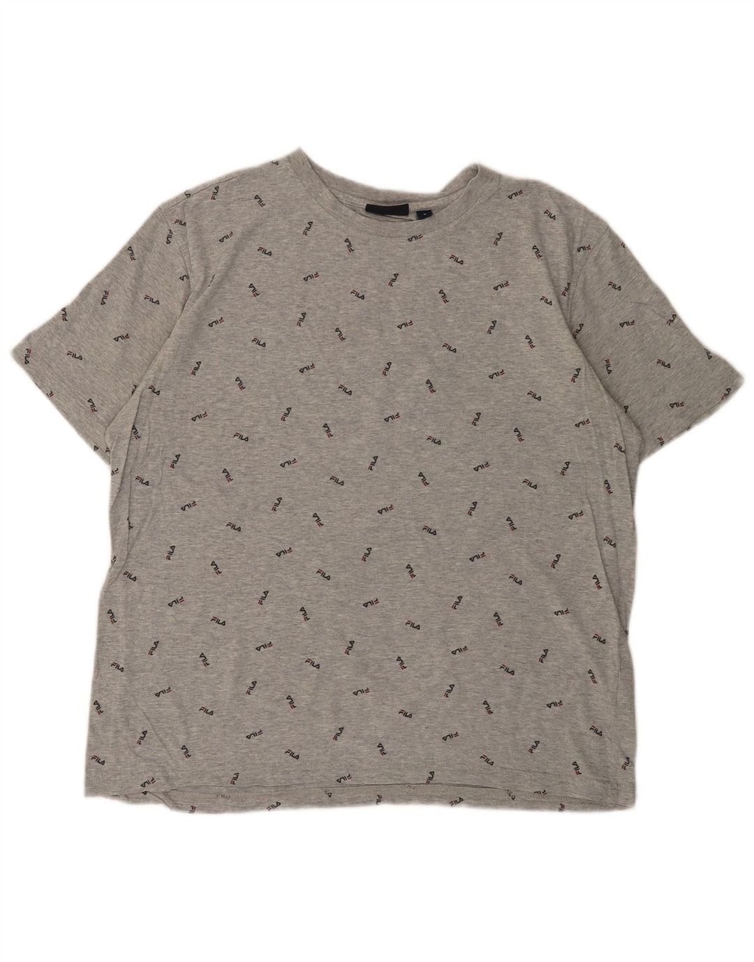 T-shirt grafica da uomo FILA Top grande in cotone grigio