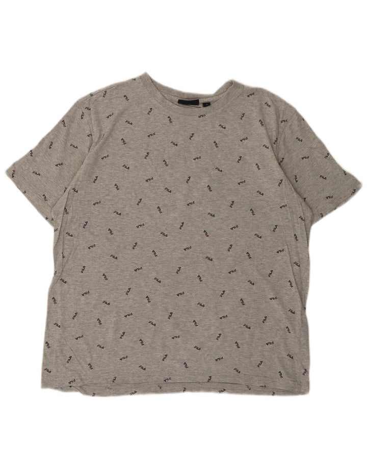 T-shirt grafica da uomo FILA Top grande in cotone grigio