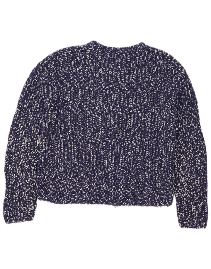 Maglione maglione girocollo oversize da donna Cos UK 10 piccolo blu navy screziato