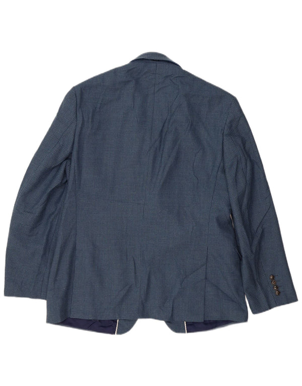 MARKS & SPENCER Giacca blazer da uomo a 2 bottoni EU 52 XL blu navy pied de poule