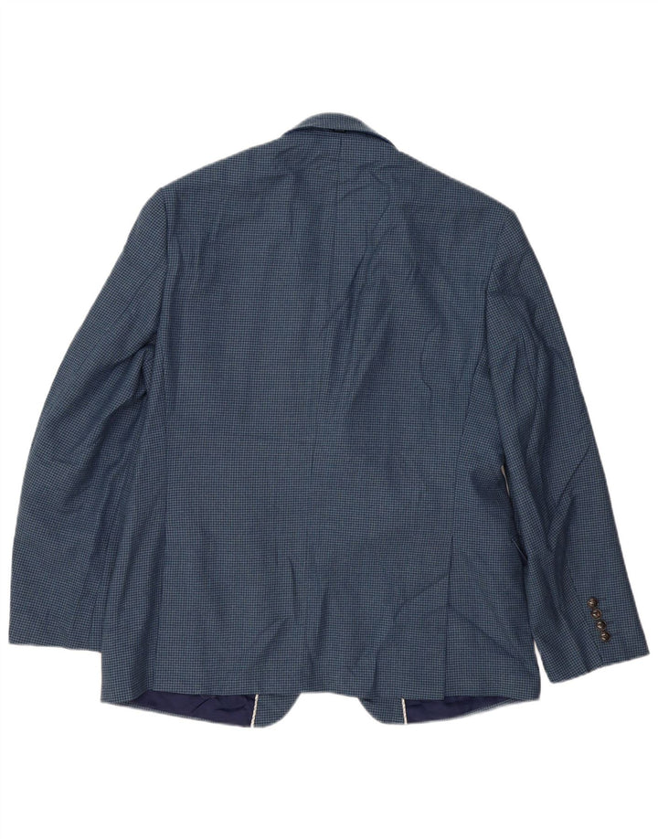 MARKS & SPENCER Giacca blazer da uomo a 2 bottoni EU 52 XL blu navy pied de poule