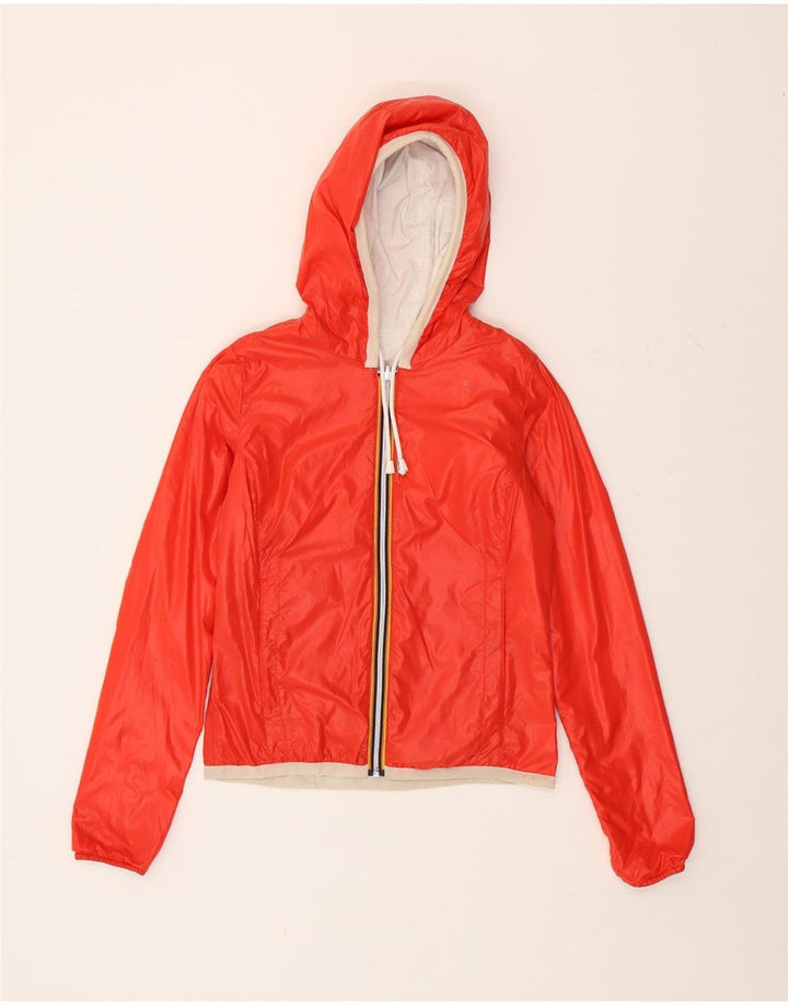 Giubbotto Reversibile Bambina K-Way con Cappuccio 8-9 Anni Rosso in Poliammide