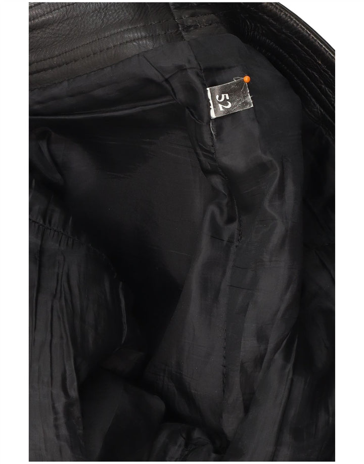 Pantaloni dritti in pelle da uomo VINTAGE W30 L30 neri