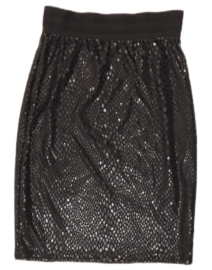 Gonna longuette da donna vintage W26 piccola nera a rombi/poliestere diamante