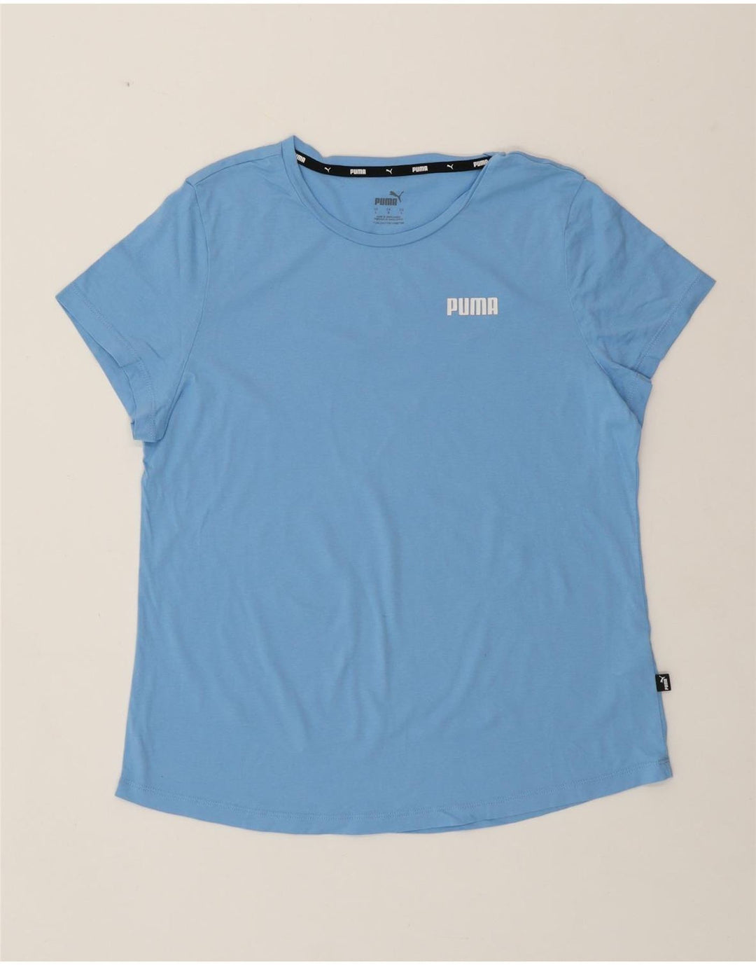 PUMA T-shirt da donna Top UK 16 Large Blu Cotone