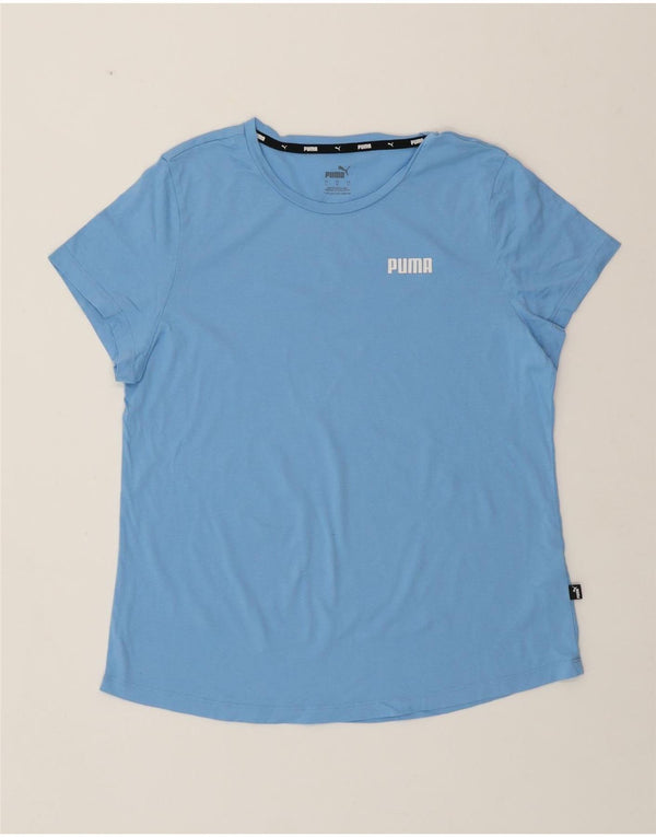 PUMA T-shirt da donna Top UK 16 Large Blu Cotone