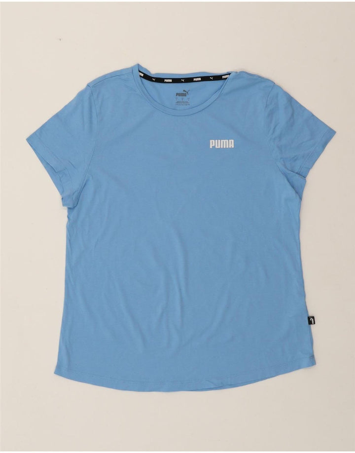 PUMA T-shirt da donna Top UK 16 Large Blu Cotone