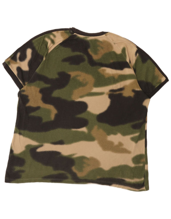 T-shirt da uomo Adidas Top XL in cotone mimetico kaki