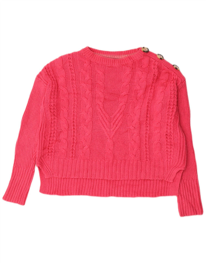 Maglione maglione oversize con scollo a barca da donna Marks & Spencer UK 12 Rosa medio