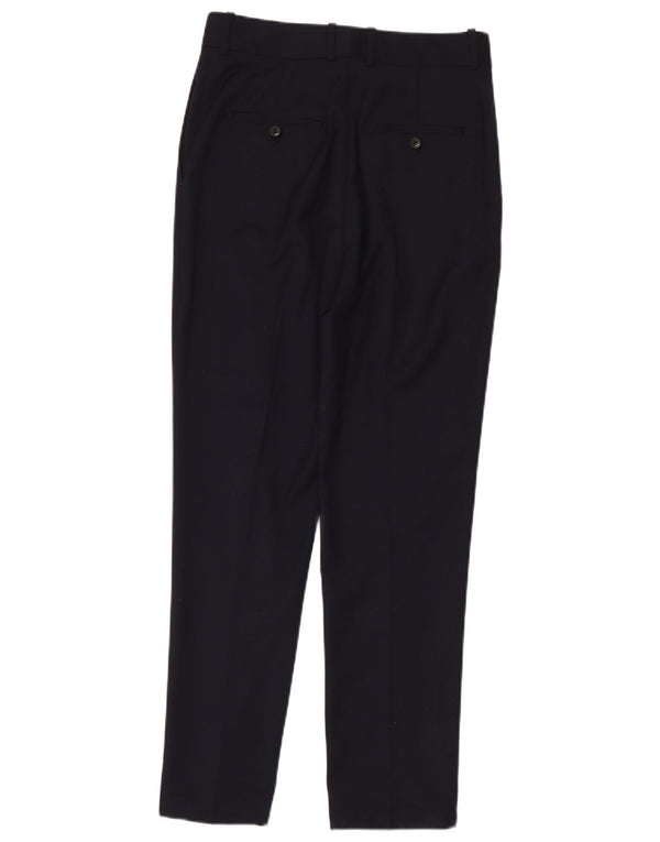 Pantaloni chino dritti da donna Reiss UK 10 Small W30 L30 Lana blu navy