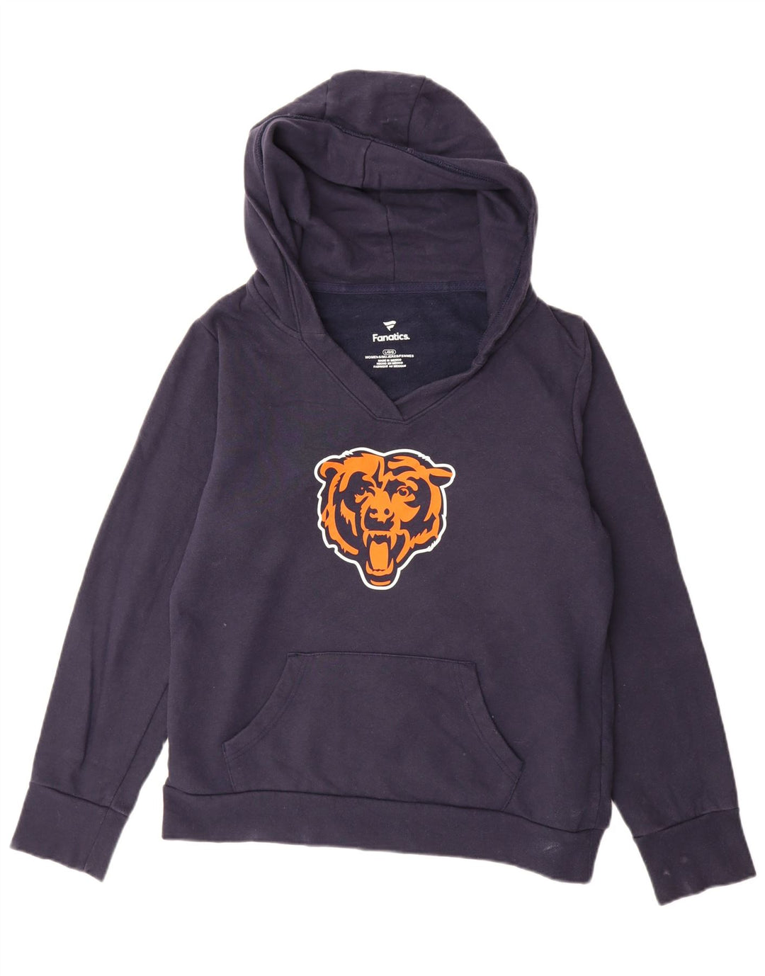 FANATICS Felpa con cappuccio grafica da donna dei Chicago Bears UK 16 grande blu navy