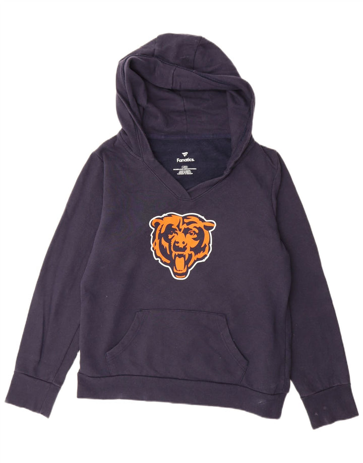 FANATICS Felpa con cappuccio grafica da donna dei Chicago Bears UK 16 grande blu navy
