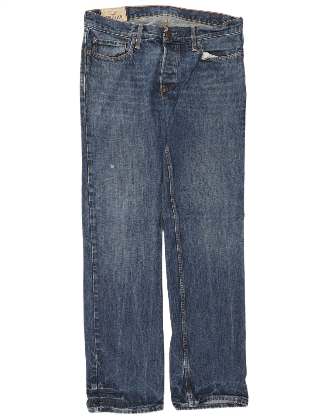 Jeans dritti da uomo HOLLISTER W34 L34 cotone blu