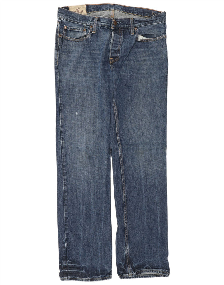 Jeans dritti da uomo HOLLISTER W34 L34 cotone blu