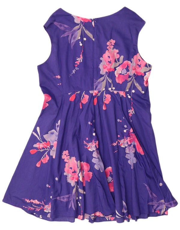 Abito scampanato senza maniche da donna Joules UK 20 2XL Cotone floreale viola