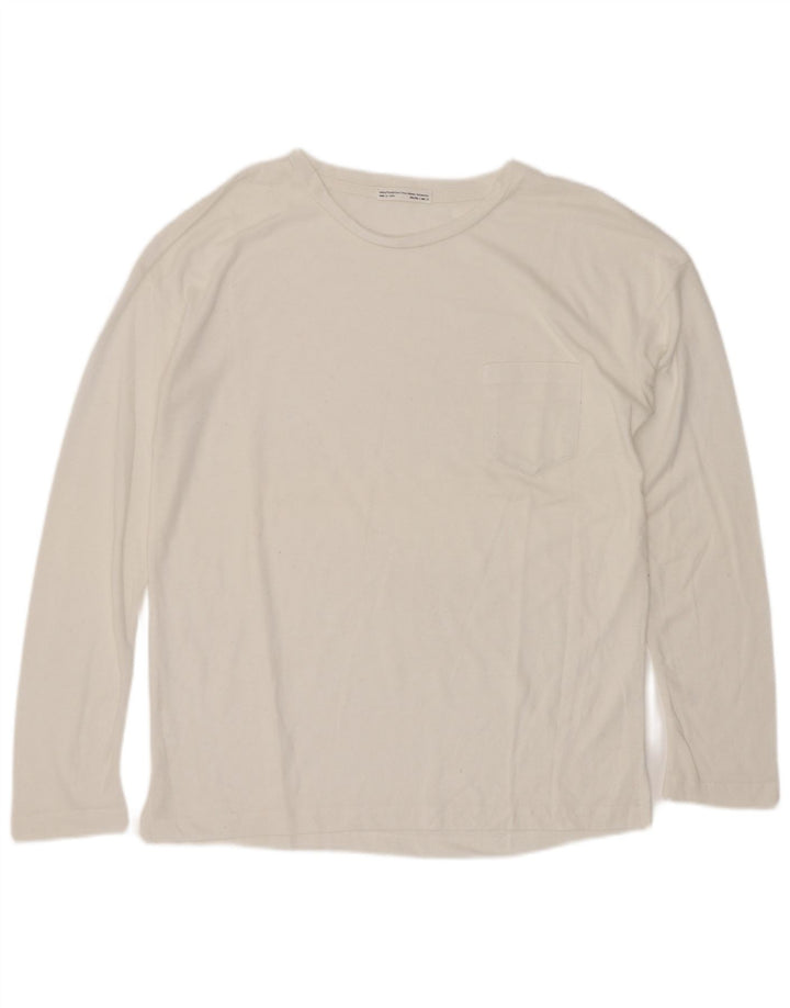 Top Zara Trafaluc da donna a maniche lunghe UK 10 Small Bianco