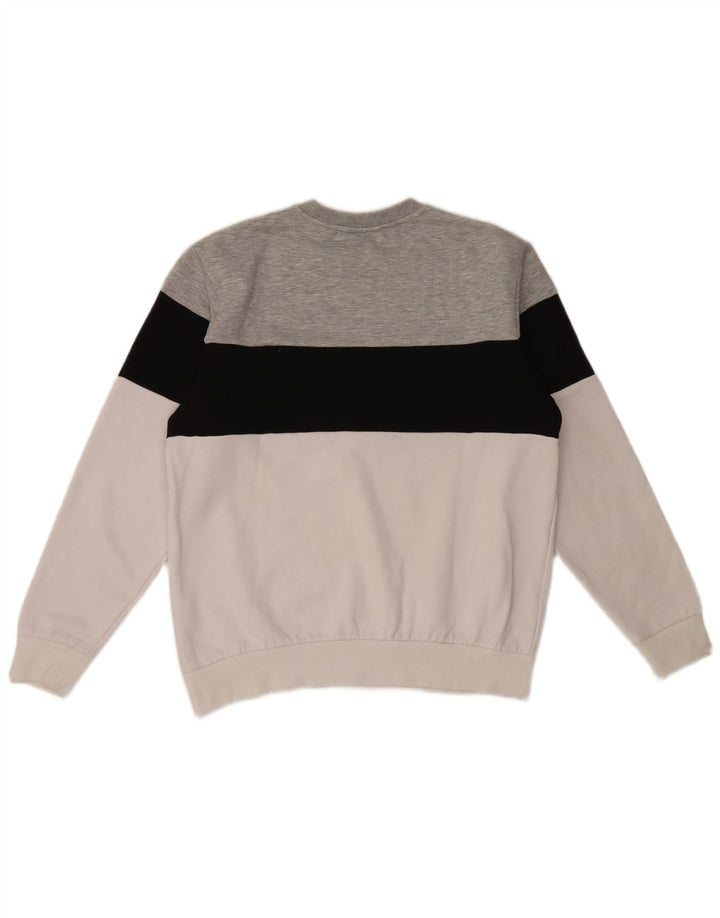 Fila Felpa grafica da uomo Maglione grande in cotone color block multicolore