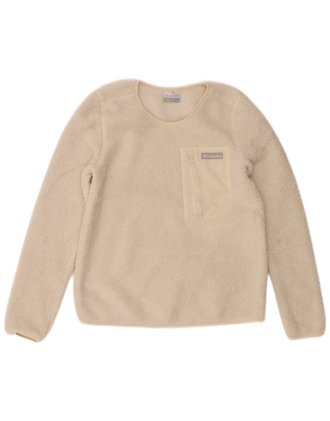 Maglione in pile da donna Columbia UK 10 piccolo poliestere bianco
