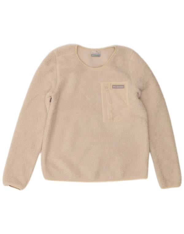 Maglione in pile da donna Columbia UK 10 piccolo poliestere bianco