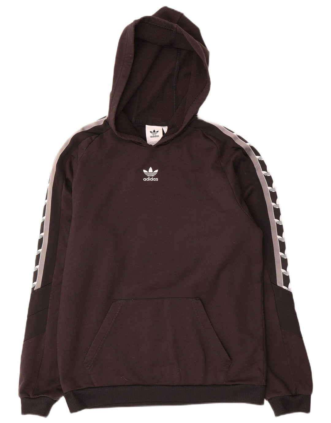 Felpa con cappuccio grafica da uomo Adidas, piccola, in poliestere color block nero